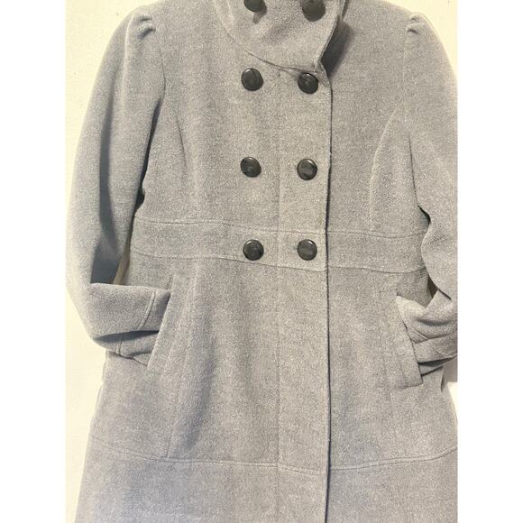 NWOT Guess women's Size Large Double-Breasted Pea Coat Grey with pockets - Picture 14 of 16